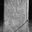 View of the reverse of the Rodney Stone Pictish cross slab, Brodie.