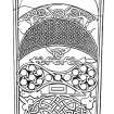 Line drawing of symbols on Rosemarkie Class II cross-slab.
Fig. 62 from J R Allen and J Anderson, Early Christian Monuments of Scotland, pt.iii..
Digital copy of D 15423.