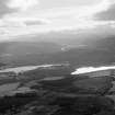 General oblique aerial view of Loch Kinord and Loch Davan beyond, looking to the SW.