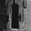 View of tower doorway from W.