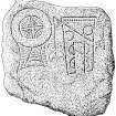 Scanned ink drawing of Pictish symbol stone, Arndilly