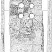 Ink drawing of Fordoun Pictish cross slab.