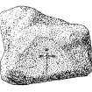 Drawing of cross-incised stone from Lady Hill, Elgin.