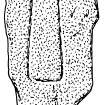 Scanned ink drawing of Tullich 11 incised cross-slab fragment