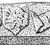 Scanned ink drawing of carved sill of Sacrament House