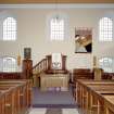 Interior. View from W showing pulpit and communion table