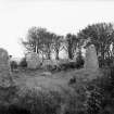Circle at Parkhouse Hill. Four stones standing. Diameter 45ft. Altar stone 15x4.5x5ft. Highest stone 7ft