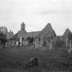 Exterior view of roofless church