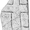 Scanned ink drawing of Tarfside incised cross slab.