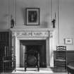 Interior view of Auchincruive House showing fireplace.
