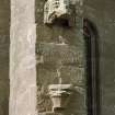 Detail of canopy and corbel on buttress of Arbuthnott Aisle.