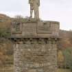 Glenfinnan Monument.  Hi-spy view of parapet from South West.