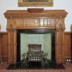 Inverness Town House, interior.  First floor: detail of Council Chamber fireplace