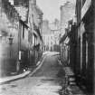 View of entrance to Causeyside Street from St Mirins Street
Titled: 'Entrance to Causeyside St from St Mirins St'
Inscribed on verso; 'Where St Mirins St. or Wynd reached Causeyside St.' [St. Mirin's Wynd was demolished in 1877 when St. Mirren Street was formed.]