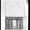 Photographic copy of drawing showing detail of panelling in war memorial.