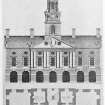 Photographic copy of plan and elevation.
Insc: 'The Old Town House, Dundee. The Elder Adam, Architect. (1734).