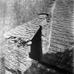 Huntingtower Castle.
Detail of exterior stairway of North Tower before repairs.