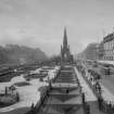 View from east showing Scott Monument and Princes Street, including Waverley Gardens