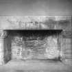 Stirling Castle, palace, detail of fireplace in King's guard hall, before repair