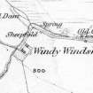 Windy Windshiel extract from OS 6-inch map, Berwickshire, 1st ed (1862) sheet x.  