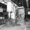 Glasgow, Springburn, St Rollox Locomotive Works, interior.
View in Blacksmith's shop of pneumatic hammer.