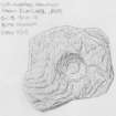 Scanned pencil survey drawing of cup marked stone from Kilmichael, Bute (now in Rothesay Museum)