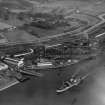Napier and Miller shipyards, Old Kilpatrick.  Oblique aerial photograph taken facing east.