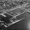 Dundee, general view, showing Earl Grey Dock, King William IV Dock and Tidal Harbour.  Oblique aerial photograph taken facing north. 