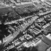 Forfar, general view, showing East High Street and Chapelpark Primary School.  Oblique aerial photograph taken facing north.