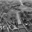 Glasgow Green and River Clyde, Glasgow.  Oblique aerial photograph taken facing south-east.