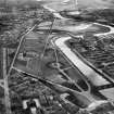 Glasgow Green and River Clyde, Glasgow.  Oblique aerial photograph taken facing south.