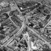 Aberdeen, general view, showing Rosemount Viaduct, Central Library and Union Terrace Gardens.  Oblique aerial photograph taken facing east.