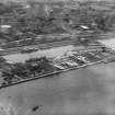 Dundee, general view, showing Victoria Dock and Queen Elizabeth Wharf.  Oblique aerial photograph taken facing north.