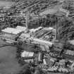 Alexander Cowan and Sons Valleyfield Paper Mill, Valleyfield Road, Penicuik.  Oblique aerial photograph taken facing north-west.
