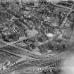 Bo'ness, general view, showing Town Hall and Clock Tower and Hippodrome Cinema.  Oblique aerial photograph taken facing south-east.