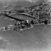 Victoria Harbour and Dunbar Castle, Dunbar.  Oblique aerial photograph taken facing south.
