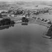 Lochmaben, general view, showing Castle Loch and Lockerbie Road.  Oblique aerial photograph taken facing north-west.