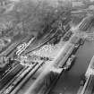 Garland and Roger Ltd. Timber Yard, Baltic Street, Leith, Edinburgh.  Oblique aerial photograph taken facing west.