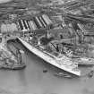 John Brown's Shipyard, Clydebank, Queen Mary under construction.  Oblique aerial photograph taken facing east.