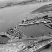 Montgomerie Pier and Winton Pier, Ardrossan Harbour.  Oblique aerial photograph taken facing north-east.
