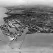 Edinburgh, general view, showing Leith Docks and Leith Links.  Oblique aerial photograph taken facing south.