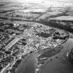 Kelso, general view, showing Roxburgh Street and Wood Market.  Oblique aerial photograph taken facing east.