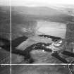 Cranshaws Castle and grounds.  Oblique aerial photograph taken facing west.  This image has been produced from a crop marked negative.