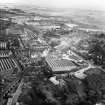 Dunfermline, general view, showing Winterthur Silks Ltd. Canmore Works, Bruce Street and Carnegie Drive.  Oblique aerial photograph taken facing east.