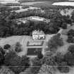 Oxenfoord Castle School, Pathhead.  Oblique aerial photograph taken facing north-west.  This image has been produced from a crop marked negative.