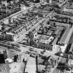 Carnoustie, general view, showing Station Hotel, Station Road and Ireland Street.  Oblique aerial photograph taken facing north-east.  This image has been produced from a crop marked negative.