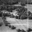 Orton House, Rothes.  Oblique aerial photograph taken facing west.  This image has been produced from a crop marked negative.