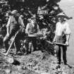 Dunadd excavation - workmen on site.