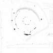 RCAHMS survey drawing: plan, elevation and sections of Eslie the Greater recumbent stone circle