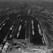 Queen's Dock, Glasgow.  Oblique aerial photograph taken facing west.  This image has been produced from a print.
